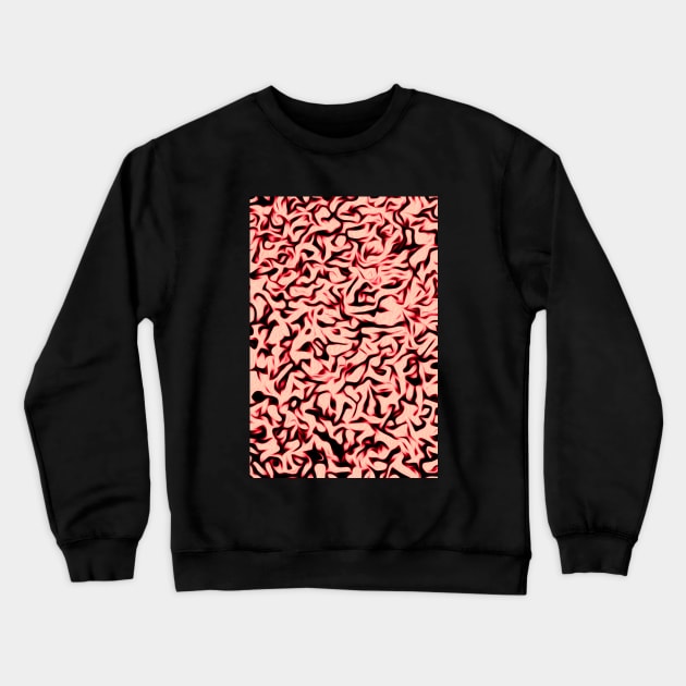 Strawberry Coral Color Animal Print Background Crewneck Sweatshirt by badlydrawnbabe